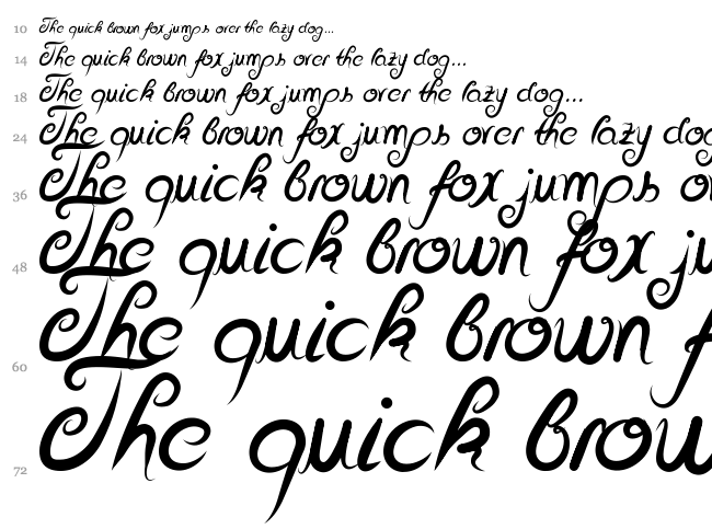 Delicious Curls font waterfall